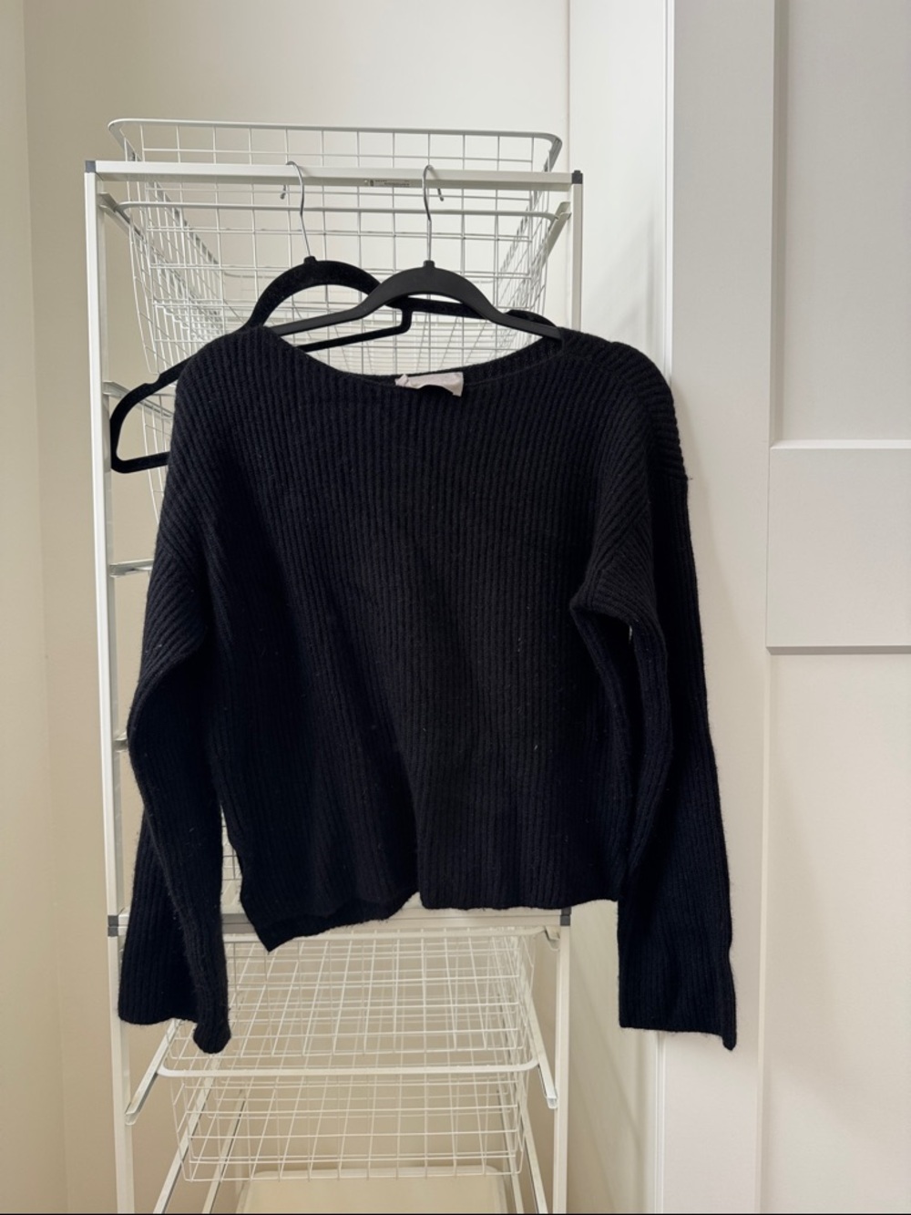 Everlane Black Ribbed Crewneck Sweater